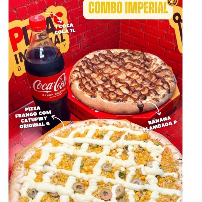 Combo Familia (Frango c/ Catupiry G + Banana Flambada P + Coca Cola 1L)
